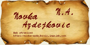 Novka Azdejković vizit kartica